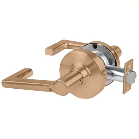 Schlage Grade 2 Passage Cylindrical Lock with Field Selectable Vandlgard, Longitude Lever, Non-Keyed, Satin ALX10 LON 612